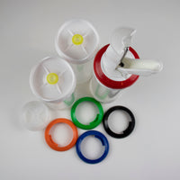 FIFO's portion control bottle kit, 24oz / 710ml 3 bottles, 1 handle, 2 caps. FB-PP24-3KIT - Catering Safe
