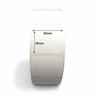 115734 - DuraMark Matt85 and Ithaca Thermal Labels 30mm x 25mm 2000 labels per roll