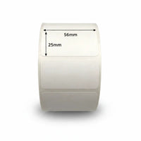 115735 - DuraMark Matt85 and Ithaca Thermal Labels 56mm x 25mm 2000 labels per roll
