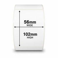 115738 DuraMark Matt85 and Ithaca Thermal Labels 56mm x 102mm 500 labels per roll