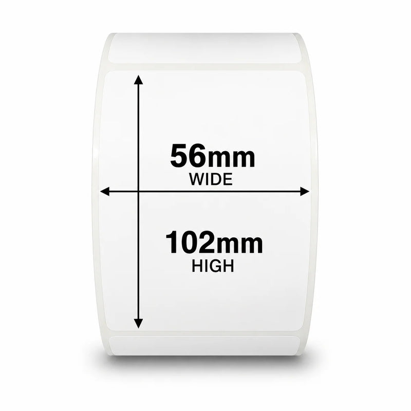 115738 DuraMark Matt85 and Ithaca Thermal Labels 56mm x 102mm 500 labels per roll
