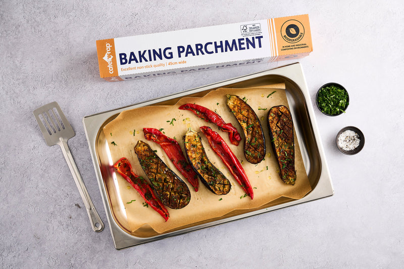 21C27 - Caterwrap Baking Parchment Paper 45cm x 50M in Cutter Box - Catering Safe