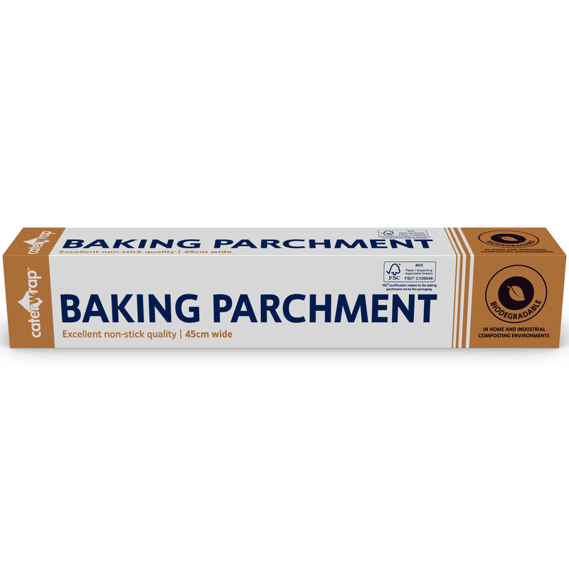 21C27 - Caterwrap Baking Parchment Paper 45cm x 50M in Cutter Box - Catering Safe