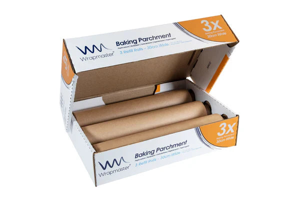 Wrapmaster compact dispenser complete with 1 roll of Baking parchment 30cm x 35m (21C92) - Catering Safe