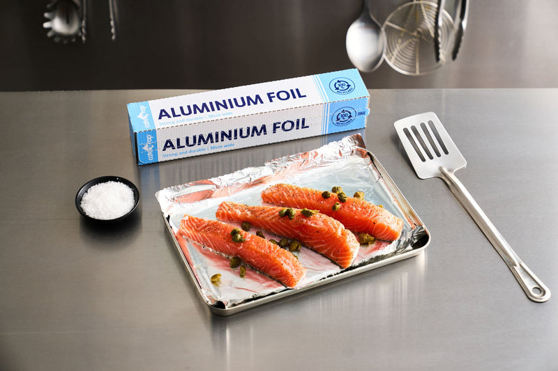 23C04 - Caterwrap Aluminium Foil 30CM x 75M in Cutter Box - Catering Safe