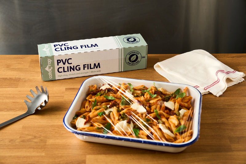 32C08 - Caterwrap Cling Film (PVC) 30CM x 300M in Cutter Box - Catering Safe