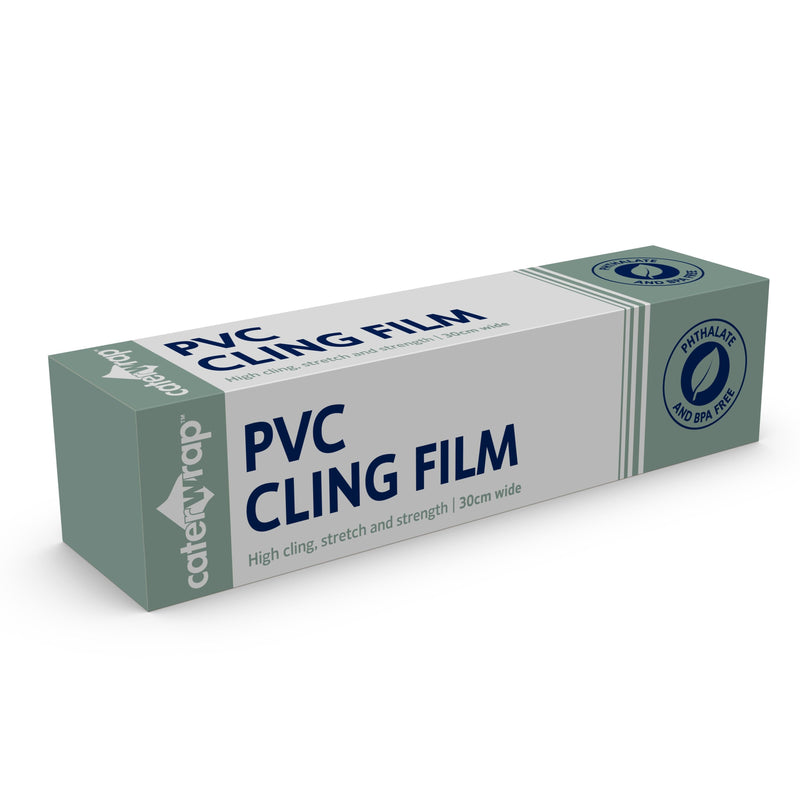 32C08 - Caterwrap Cling Film (PVC) 30CM x 300M in Cutter Box - Catering Safe