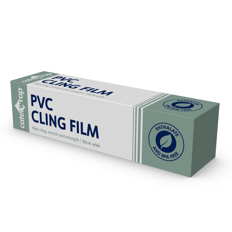 32C08 - Caterwrap Cling Film (PVC) 30CM x 300M in Cutter Box - Catering Safe