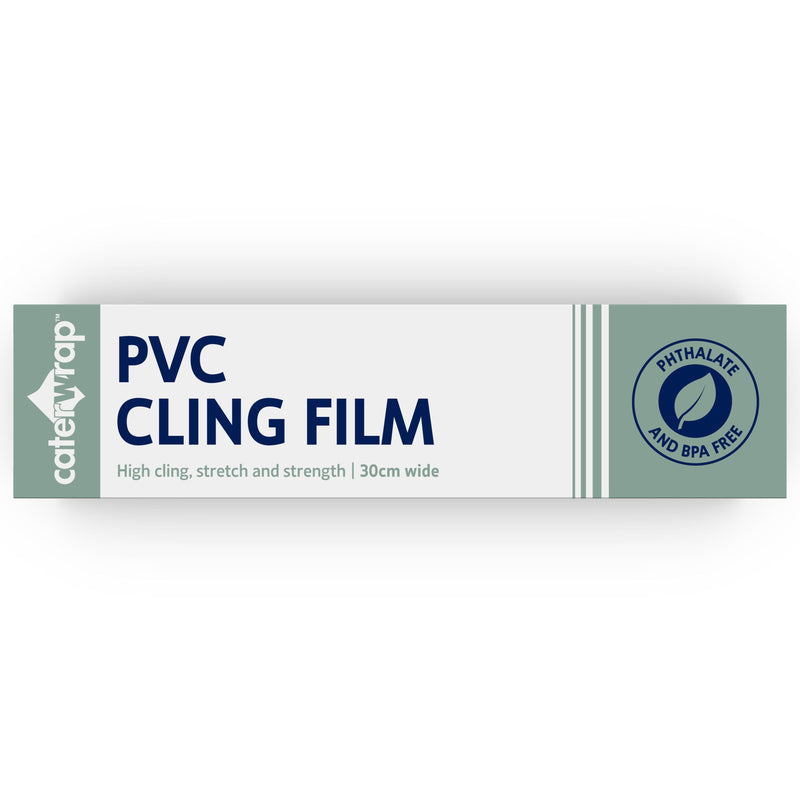 32C08 - Caterwrap Cling Film (PVC) 30CM x 300M in Cutter Box - Catering Safe
