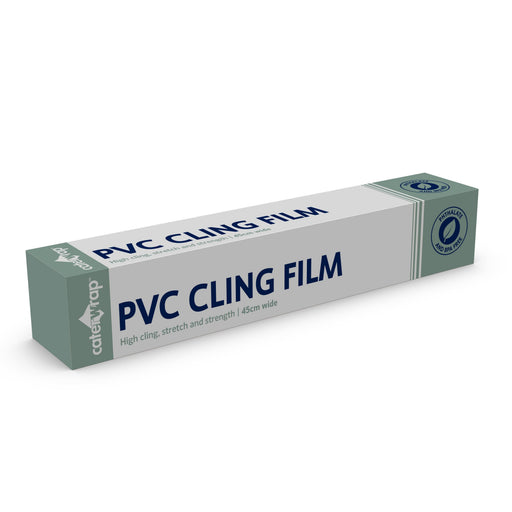 32C09- Caterwrap Cling Film (PVC) 45CM x 300M in Cutter Box - Catering Safe