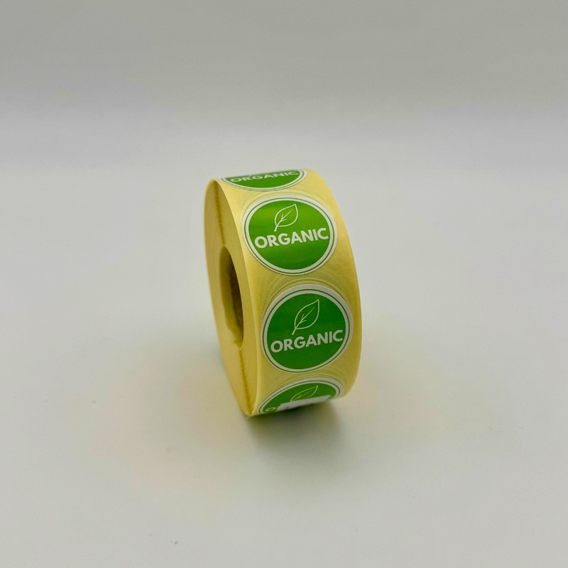 25mm Organic Stickers – Nutritional Labels (1000 per Roll)