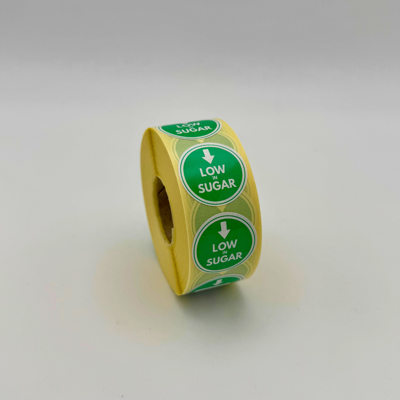 25mm Low in Sugar Food Stickers – Nutritional Labels (1000 per Roll)