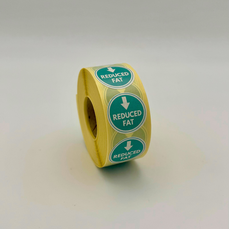 25mm Reduced Fat Stickers – Nutritional Labels (1000 per Roll)