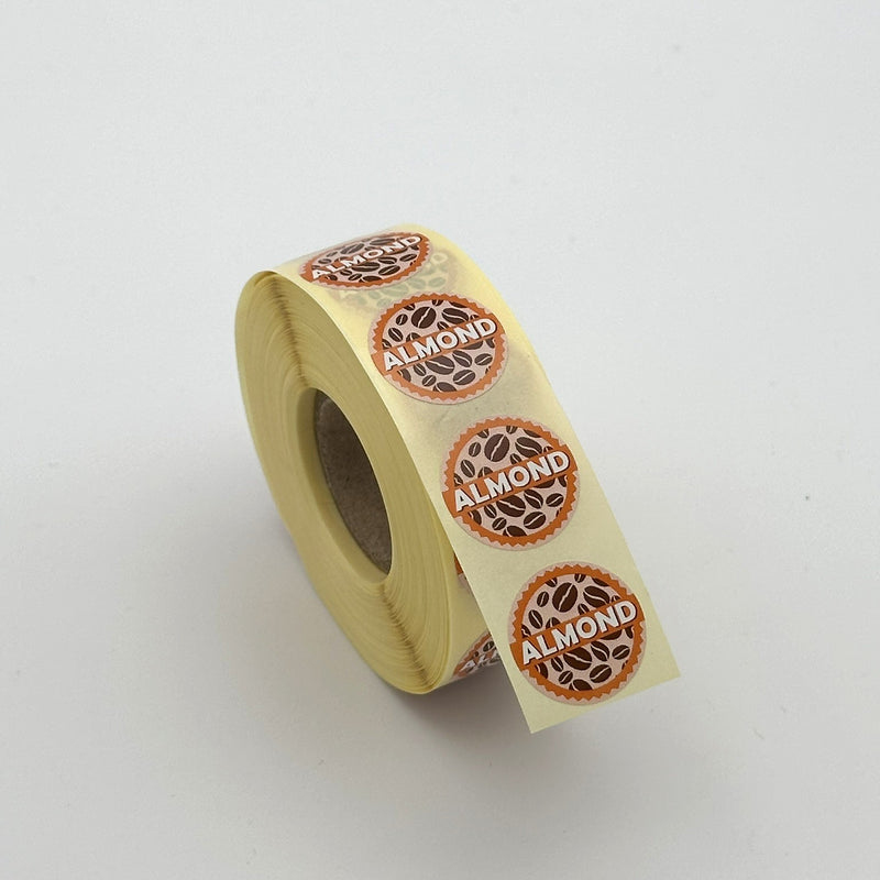 Almond Milk Coffee Shop Barista Labels 20mm 1000 labels per roll - Catering Safe