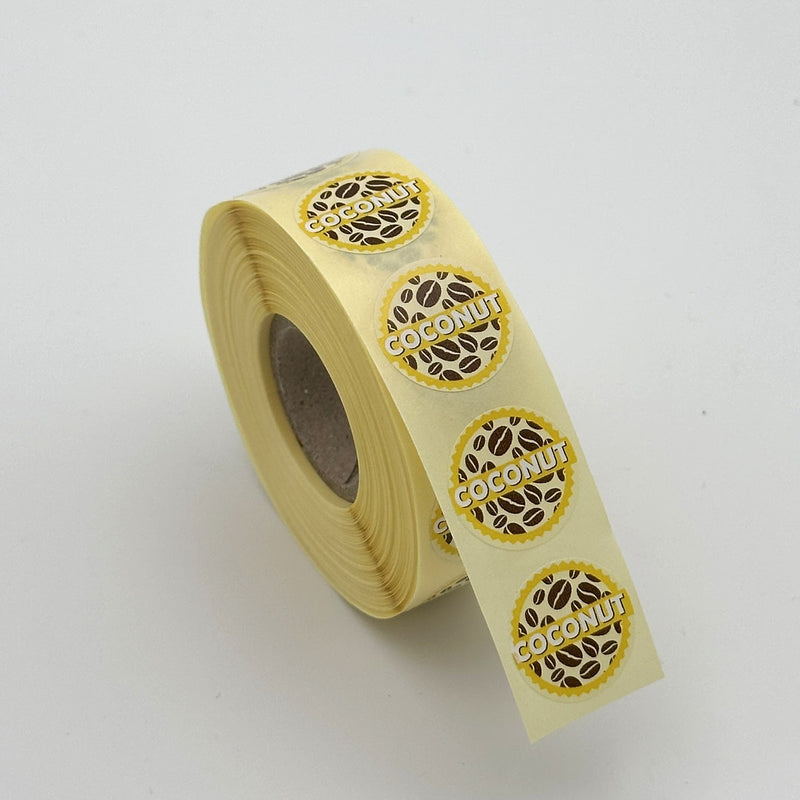 Coconut Milk Coffee Shop Barista Labels 20mm 1000 labels per rolls - Catering Safe