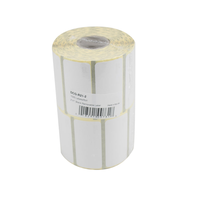 Removable DateCodeGenie Thermal Labels 50mm x 25mm (2″ x 1″) 1000 labels per roll PK2 DCG-R21-2