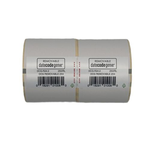 Removable DateCodeGenie Thermal Labels 50mm x 100mm (2″ x 4″) 250 labels per roll PK2 DCG-R24-2 - Catering Safe