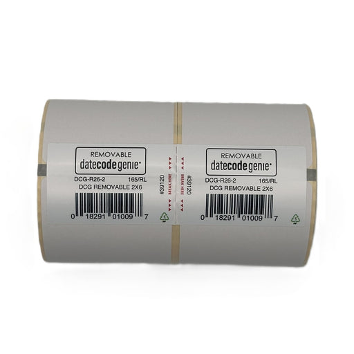 Removable DateCodeGenie Thermal Labels 50mm x 150mm (2″ x 6″) 165 labels per roll PK2 DCG-R26-2 - Catering Safe