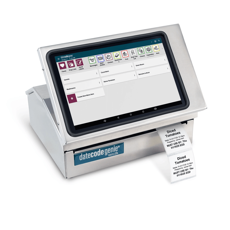 Date Code Genie X2 - Professional Kitchen Label Printer and Software 50mm (2”) Single Printer Automated Labelling Solution DCGX2 - Catering Safe