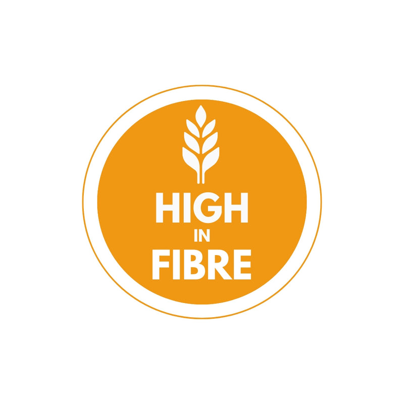 25mm High in Fibre Food Stickers – Nutritional Labels (1000 per Roll) - Catering Safe