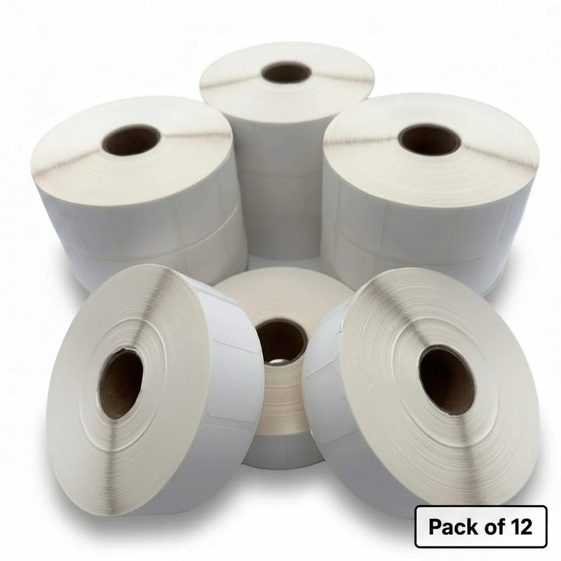 115734 - DuraMark Matt85 and Ithaca Thermal Labels 30mm x 25mm 2000 labels per roll