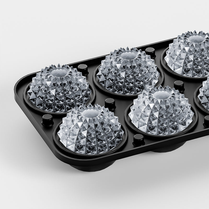 Silicone 6 Grid Diamond Shaped Ice Cube ball Molds Reusable Ice cube ball maker Round Silicone Ice Cube Mold