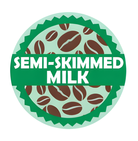 Semi Skimmed Milk Coffee Shop Barista Labels 20mm 1000 labels per roll - Catering Safe