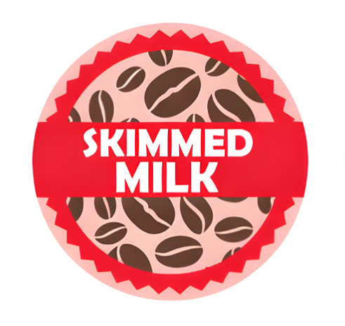 Skimmed Milk Coffee Shop Barista Labels 20mm 1000 labels per roll - Catering Safe
