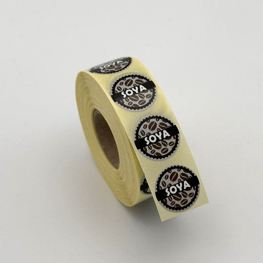 Soya Milk Coffee Shop Barista Labels 20mm 1000 labels per roll - Catering Safe