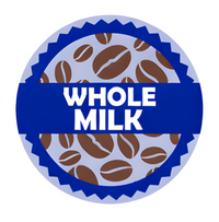 Whole Milk Coffee Shop Barista Labels 20mm 1000 labels per roll - Catering Safe