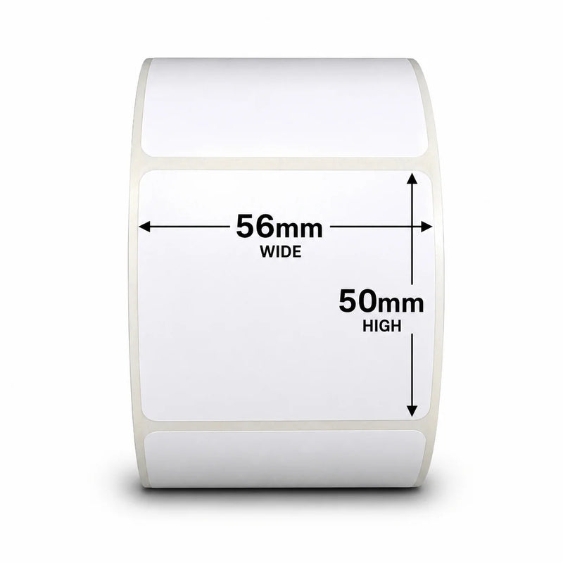115736 - DuraMark Matt85 and Ithaca Thermal Labels 56mm x 50mm 1000 labels per roll