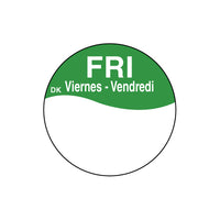 1100315 - Friday 25mm Trilingual Circle Label DuraMark DayMark - Catering Safe