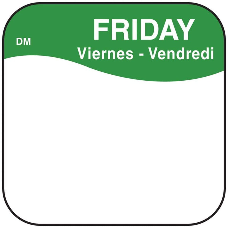 1100375 - Friday - 19mm x 19mm Label DM - Catering Safe