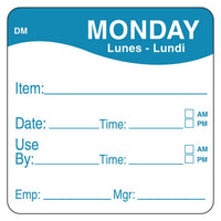 1100531 - Mon - Use By Date Time 51mm x 51mm DM - Catering Safe