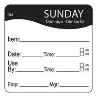 1100537 - Sun - Use By Date Time 51mm x 51mm DM - Catering Safe