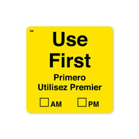 110068 Use First 51mm x 51mm Yellow Label DuraMark - Catering Safe