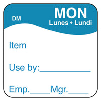 1100731 - Monday - Use By 25mm x 25mm DM - Catering Safe