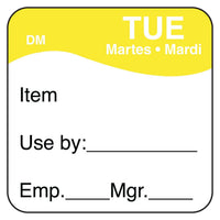 1100732 - Tuesday - Use By 25mm x 25mm DM - Catering Safe