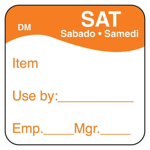 1100736 - Sat - Use By 25mm x 25mm DM - Catering Safe