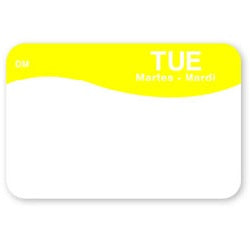 1100812 - Tuesday - 25mm x 38mm Label DM - Catering Safe