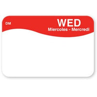 1100813 - Wednesday - 25mm x 38mm Label DM - Catering Safe