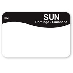 1100817 - Sunday - 25mm x 38mm Label DM - Catering Safe