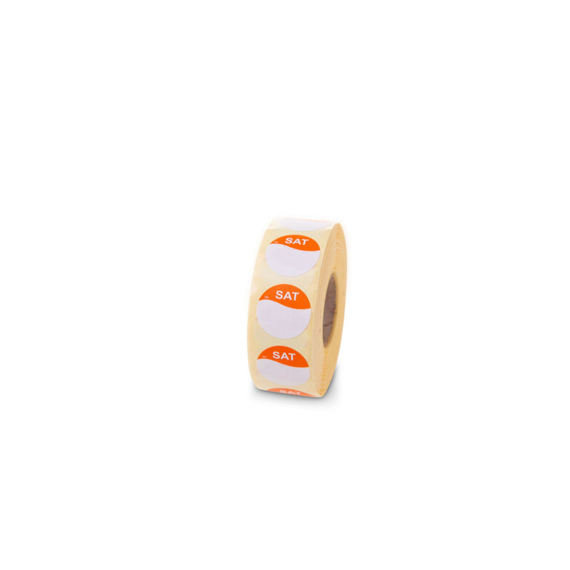 CV19CBZ - 19mm Circle Day Dots Half/Half DuraMark Clearview DISPENSER Kit all (7 days 1000 labels per roll) daydot - Catering Safe