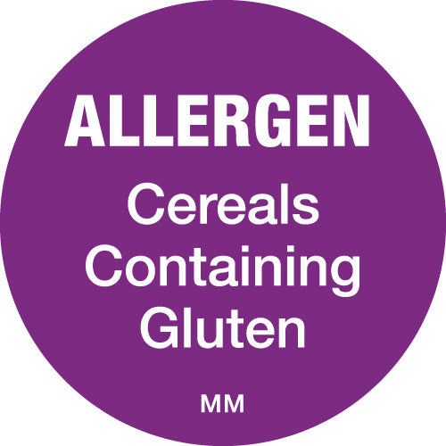 116139 - Daymark 25mm Circle Purple Allergen Cereal Labels - Catering Safe