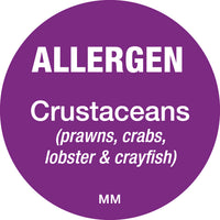 116140 - Daymark 25mm Circle Purple Crustaceans Allergen Label - Catering Safe