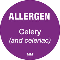 116142 - Daymark 25mm Circle Purple Allergen Celery Labels - Catering Safe