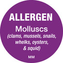 116147 - Daymark 25mm Circle Purple Allergen Molluscs Labels