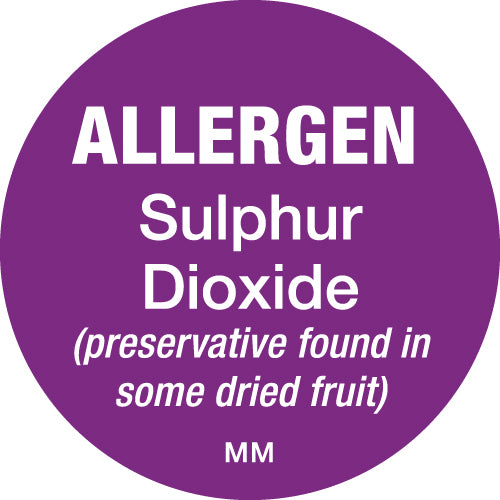 116148 - Daymark 25mm Circle Purple Allergen Sulphur Dioxide Labels - Catering Safe