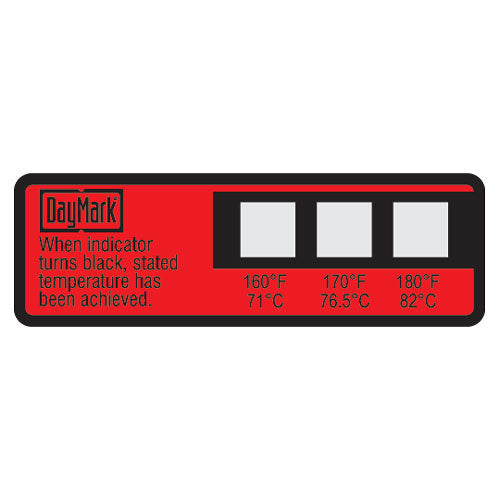 117174 - Dishwasher Temperature labels 3 in 1 Thermostrips - Catering Safe