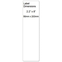117814 - DuraMark Ithaca Matt85 Labels 56mm x 203mm - Blank 250 labels per roll